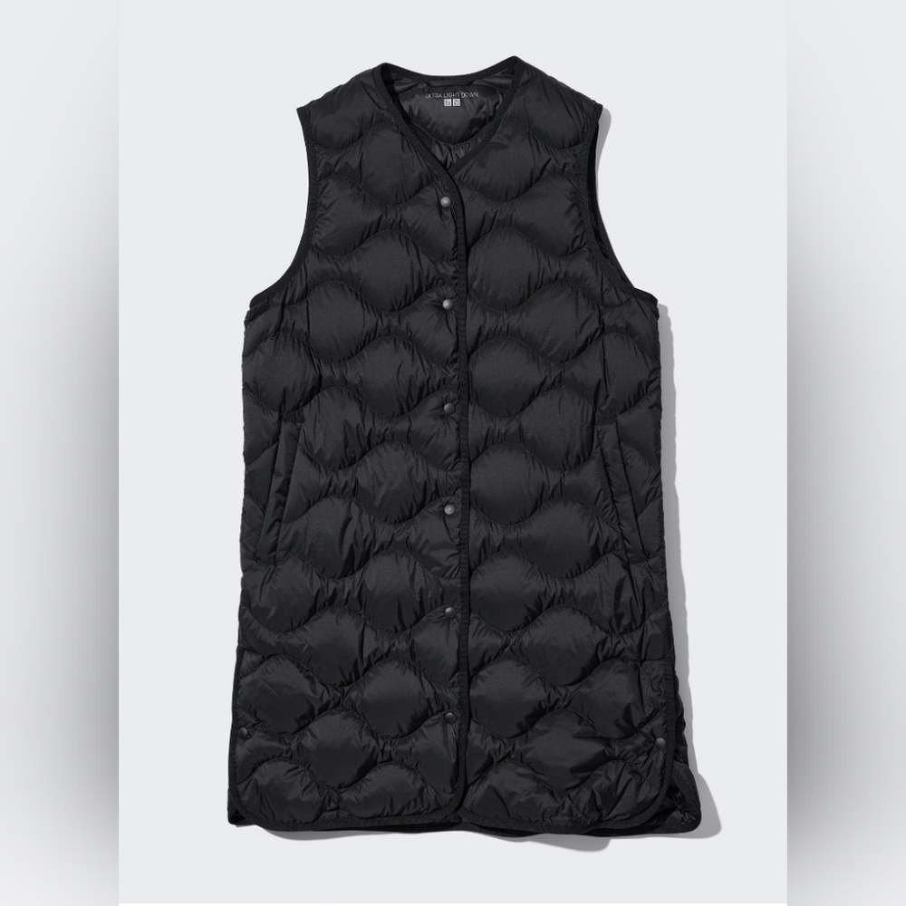 Uniqlo ultra light down long vest size S black